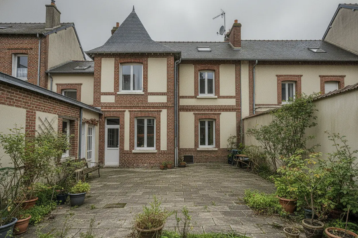 Terrasse dégagée après démontage du bouleau à Saint-Marc, Rouen