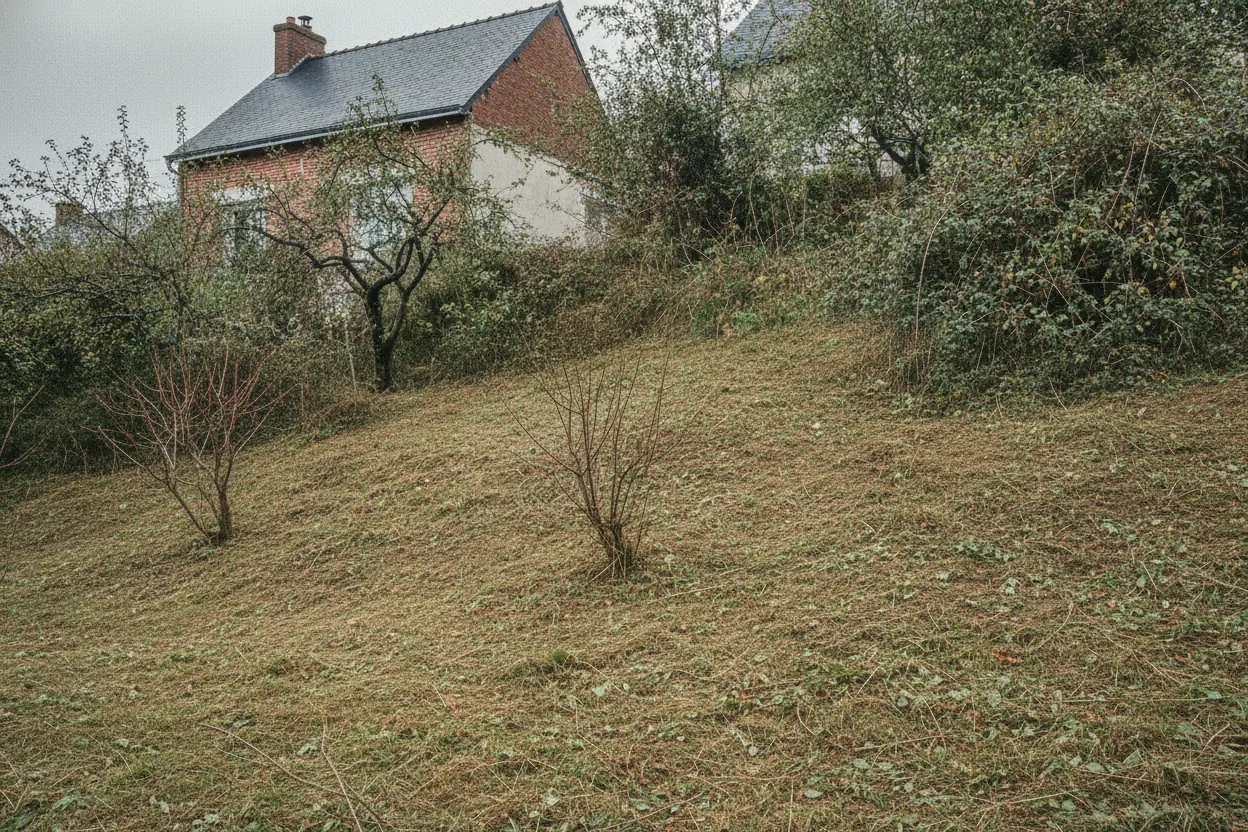 Jardin nettoyé après débroussaillage à Rouen
