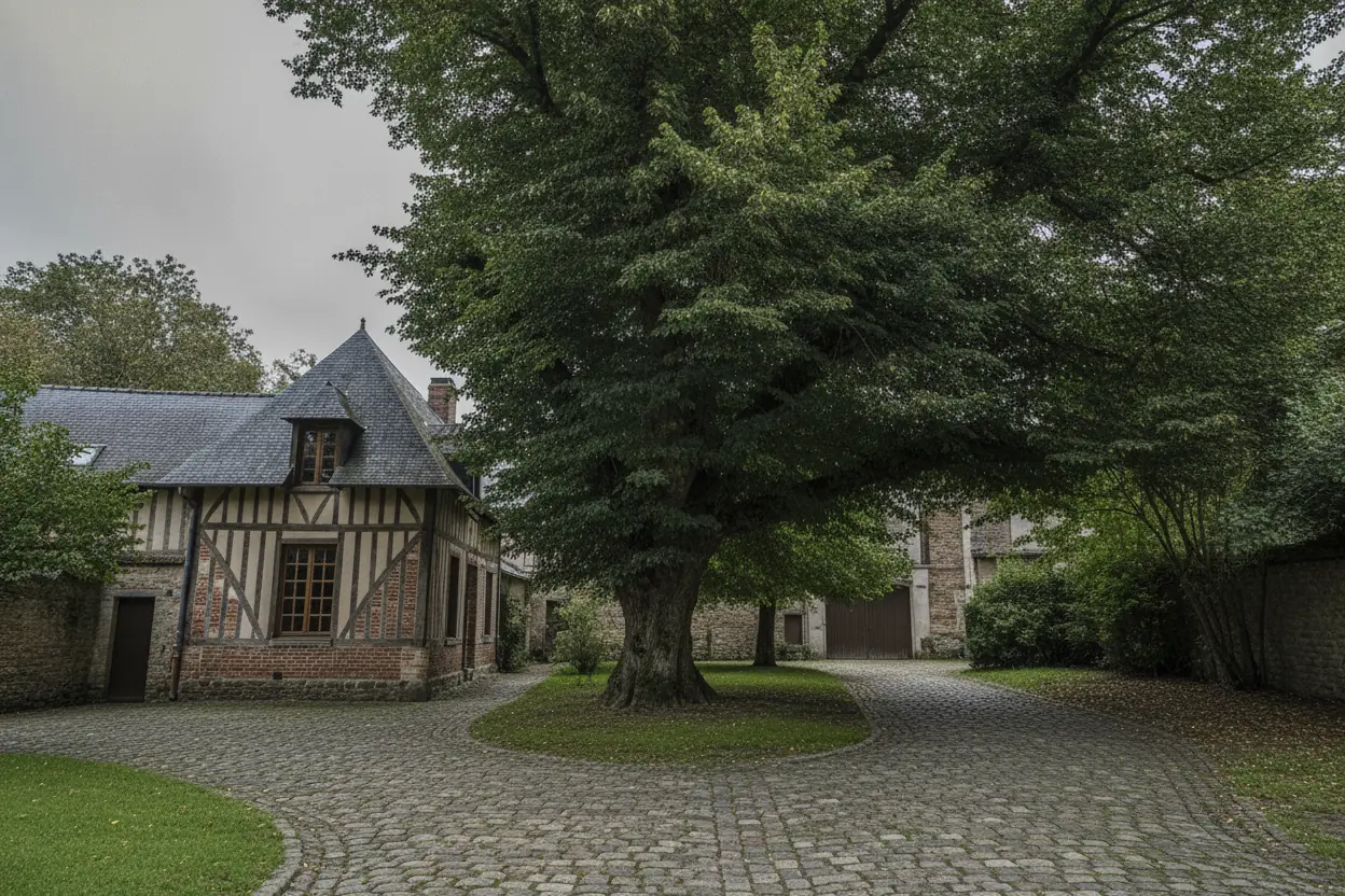 Cour nettoyée après démontage d'arbre à Rouen