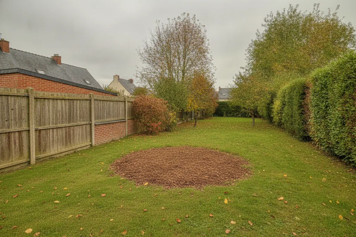 Fond de jardin dégagé après enlèvement des déchets à Bihorel, Rouen