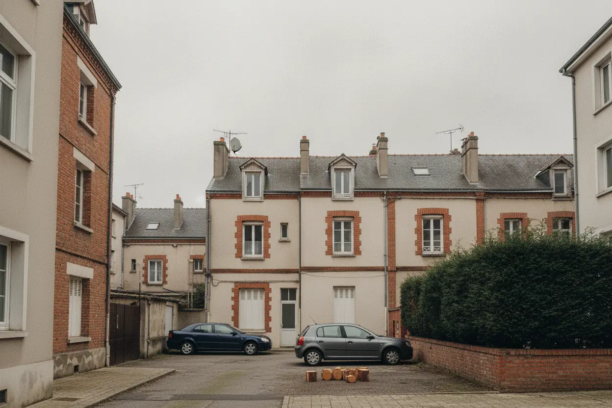 Cour nettoyée après démontage au Petit-Quevilly