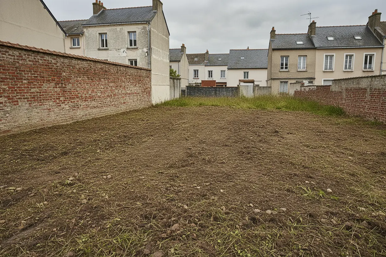 Terrain broyé et mis à nu à Sotteville-lès-Rouen